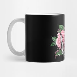 Skull and Pink Roses skull art design Mug